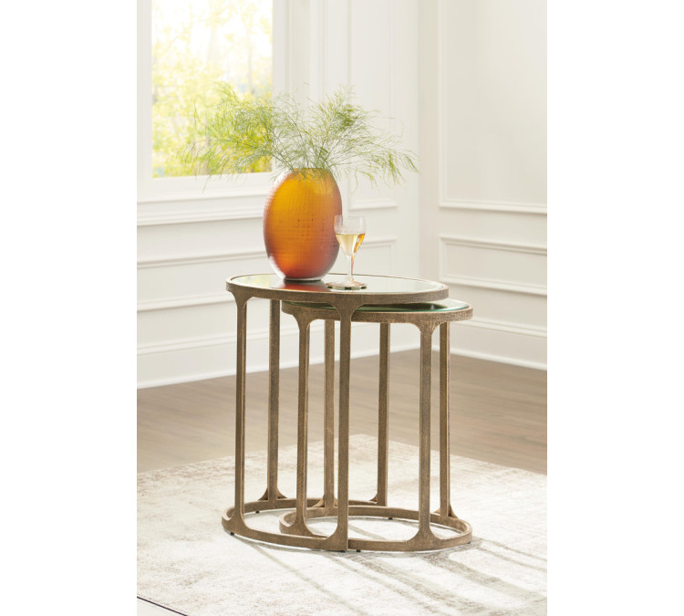 Irmaleigh Accent Table (Set of 2) - Antique Gold Finish