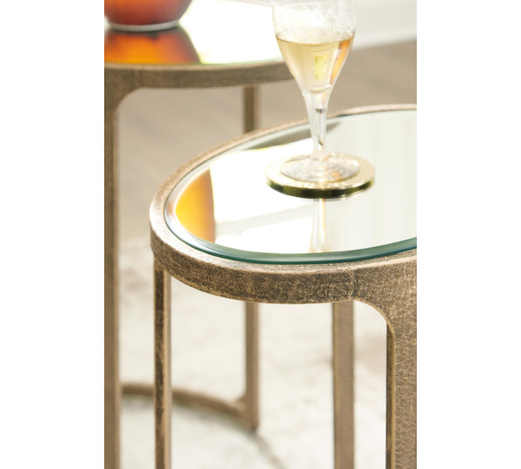 Irmaleigh Accent Table (Set of 2) - Antique Gold Finish