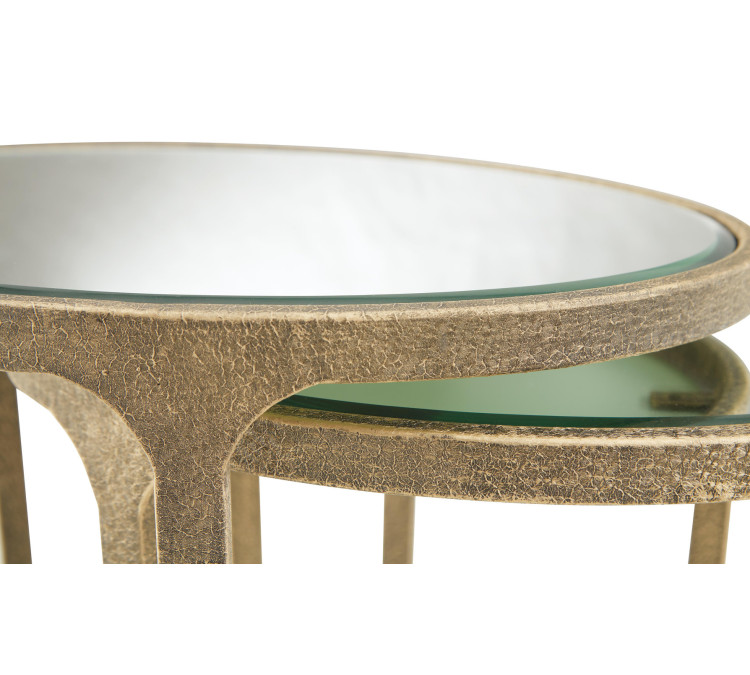 Irmaleigh Accent Table (Set of 2) - Antique Gold Finish