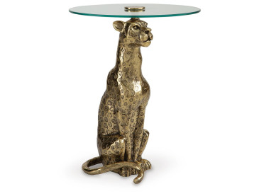 Vallain Accent Table - Antique Gold Finish