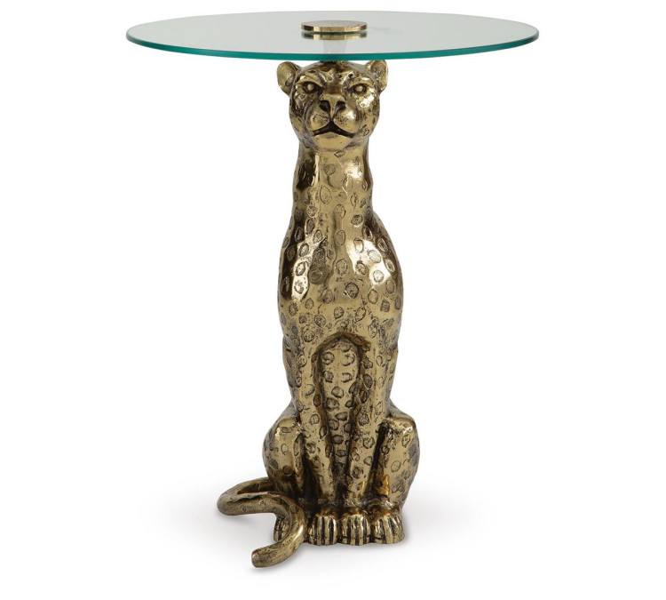 Vallain Accent Table - Antique Gold Finish