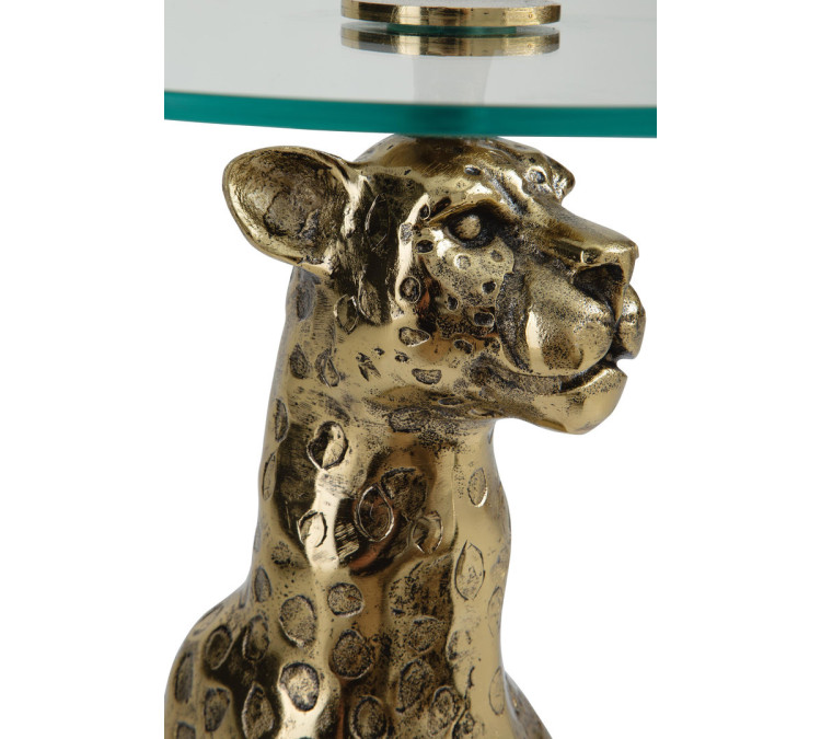 Vallain Accent Table - Antique Gold Finish