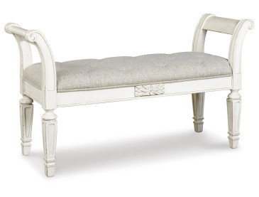 Realyn Accent Bench - Antique White
