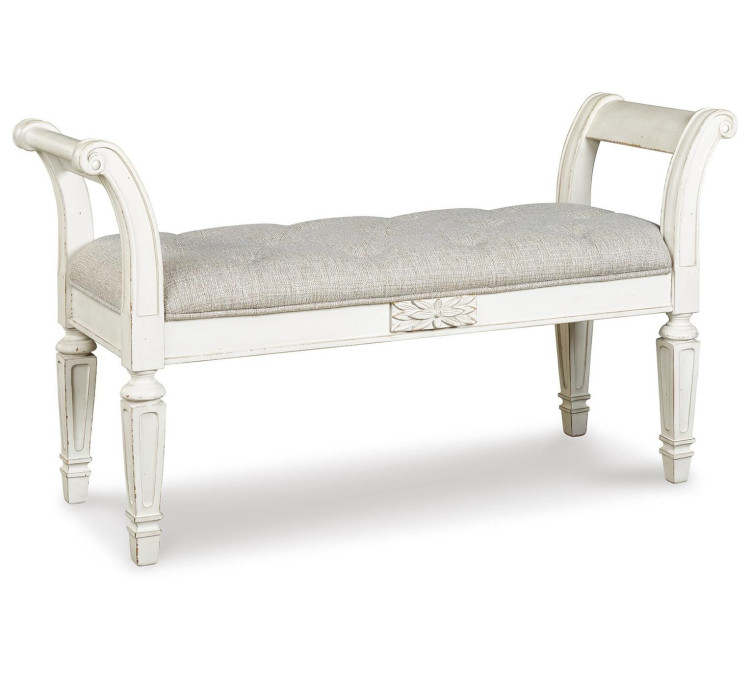 Realyn Accent Bench - Antique White