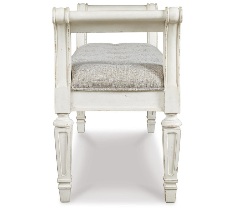 Realyn Accent Bench - Antique White