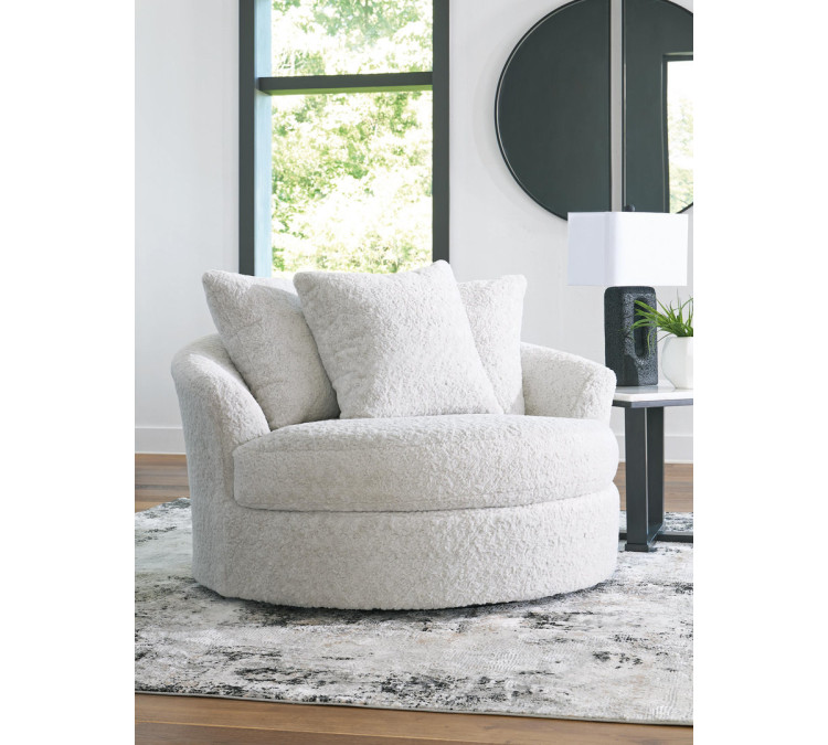 Snodoodle Oversized Swivel Accent Chair - Arctic