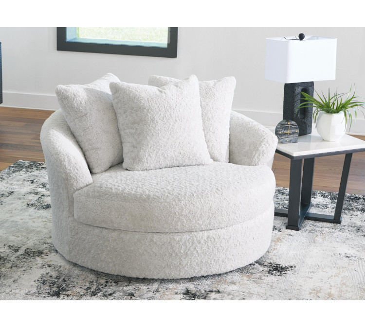 Snodoodle Oversized Swivel Accent Chair - Arctic