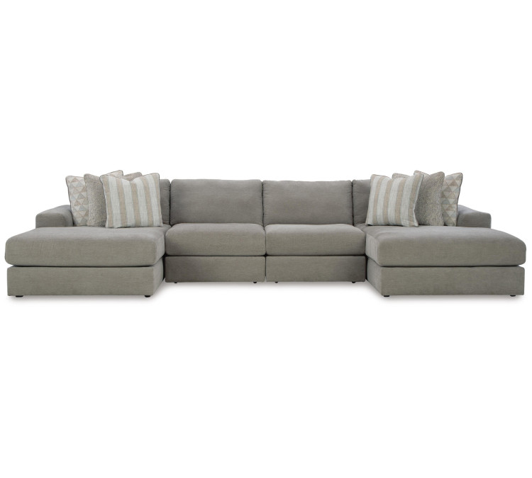 Avaliyah 4-Piece Double Chaise Sectional - Ash