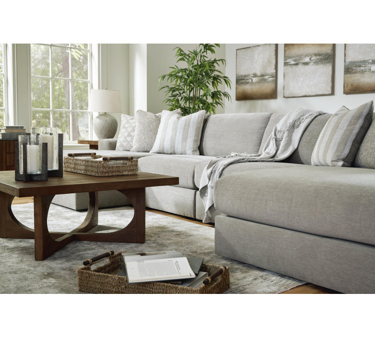 Avaliyah 4-Piece Double Chaise Sectional - Ash