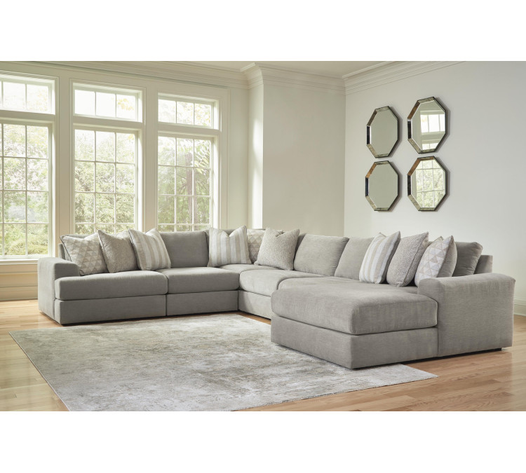 Avaliyah 6-Piece Sectional with Chaise - Ash