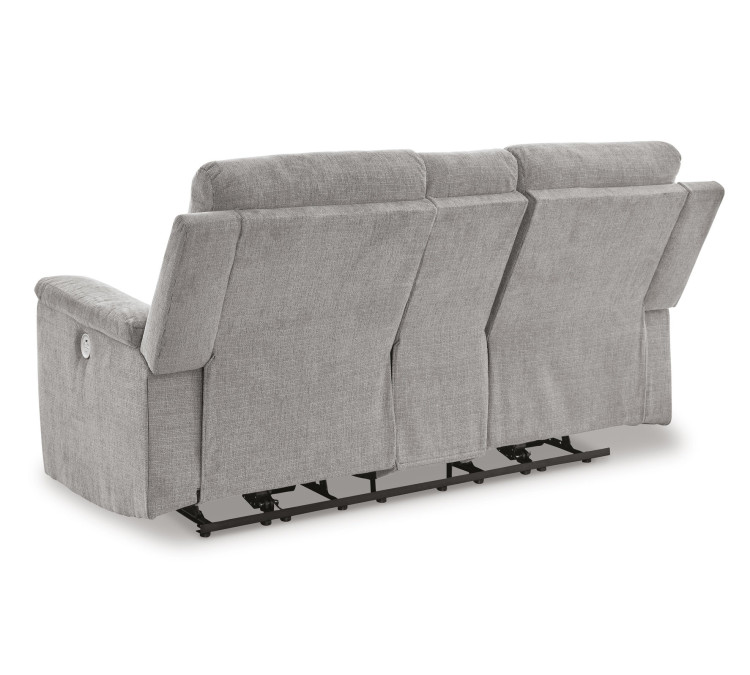 Barnsana Power Reclining Loveseat with Console - Ash