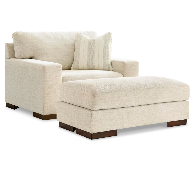 Maggie Chair and Ottoman - Birch