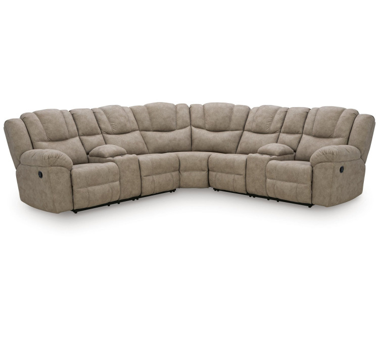 Ravenswaye 3-Piece Reclining Sectional with Double Console - Birch