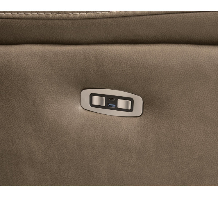 Max-Media 5-Piece Power Reclining Sectional - Biscotti