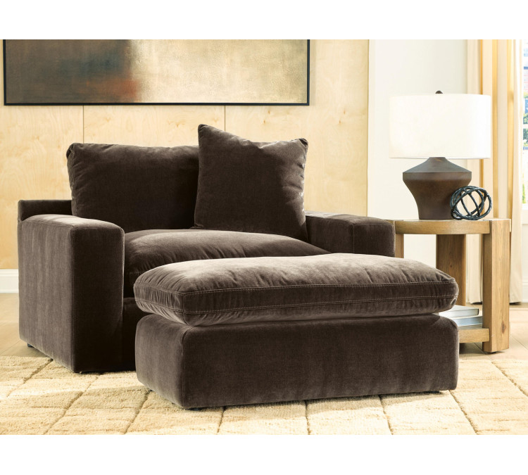 Maxton Heights Oversized Chair and Ottoman - Bittersweet