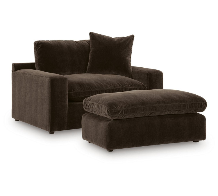 Maxton Heights Oversized Chair and Ottoman - Bittersweet