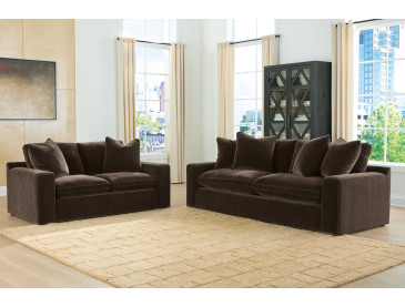 Maxton Heights Sofa and Loveseat - Bittersweet
