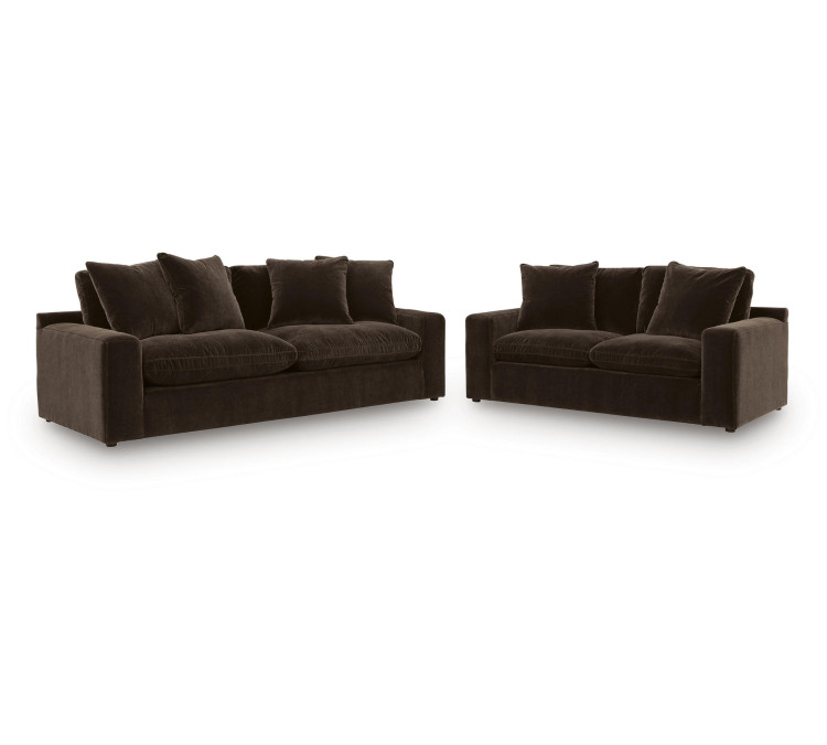 Maxton Heights Sofa and Loveseat - Bittersweet