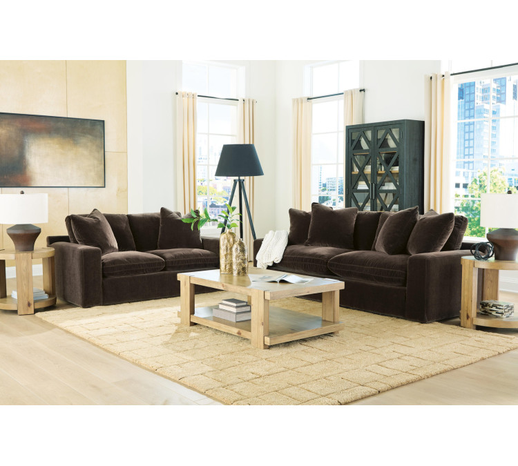 Maxton Heights Sofa and Loveseat - Bittersweet