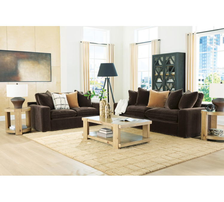 Maxton Heights Sofa and Loveseat - Bittersweet