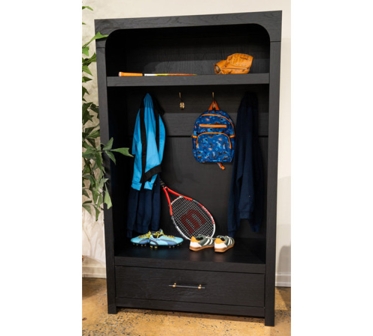 Clanden Hall Tree with Storage Bench - Black