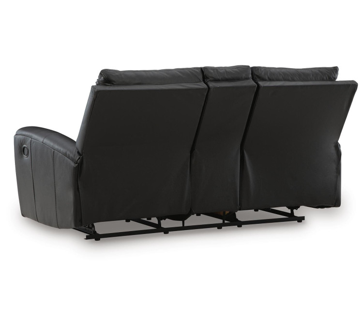 Danemere Reclining Loveseat with Console - Black