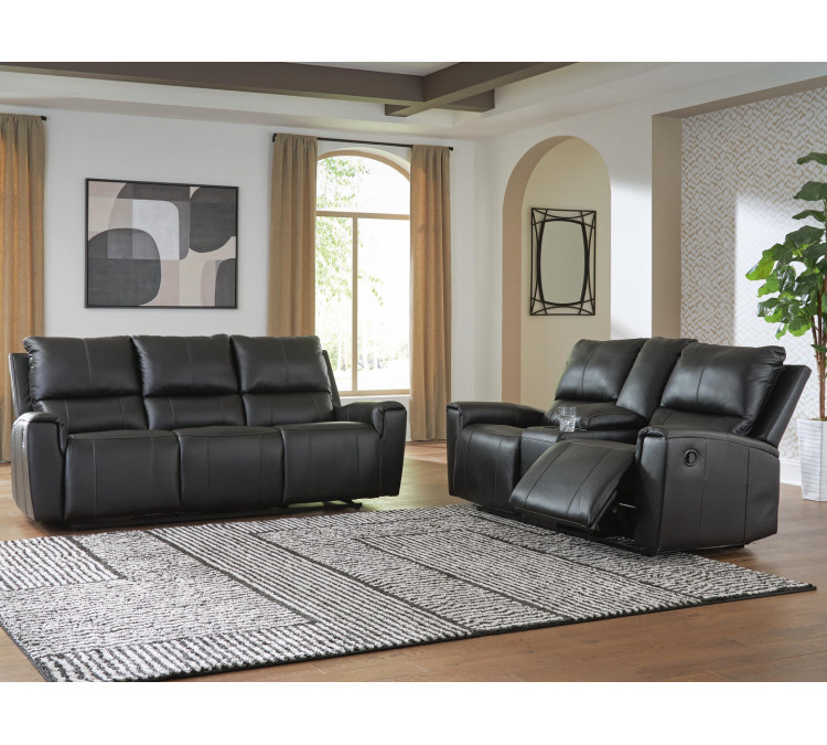 Danemere Sofa and Loveseat - Black