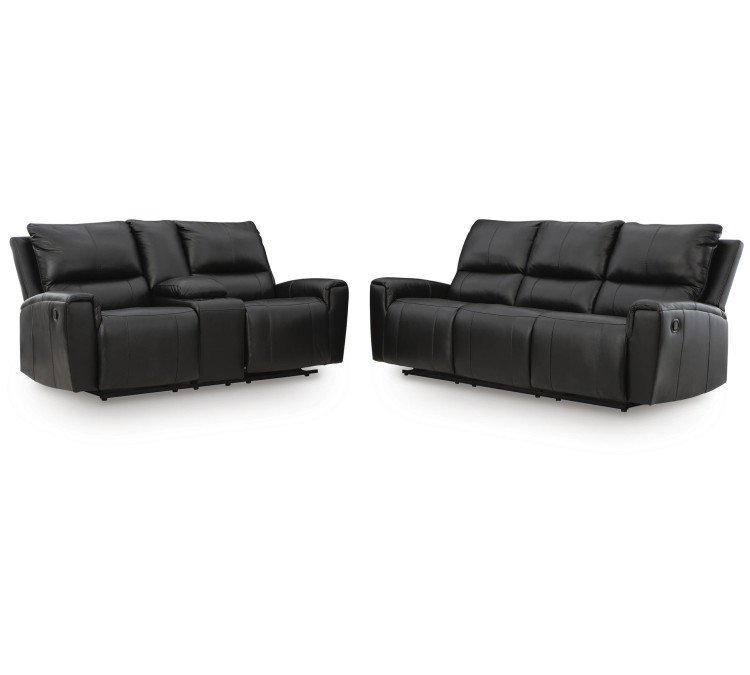 Danemere Sofa and Loveseat - Black