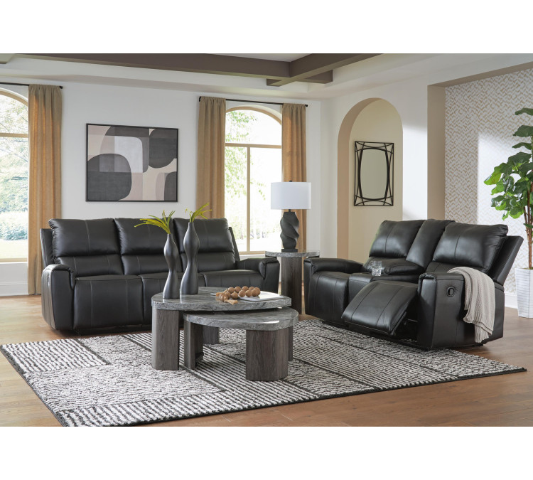 Danemere Sofa and Loveseat - Black