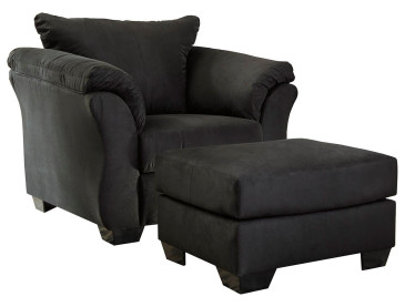 Darcy Chair and Ottoman - Black