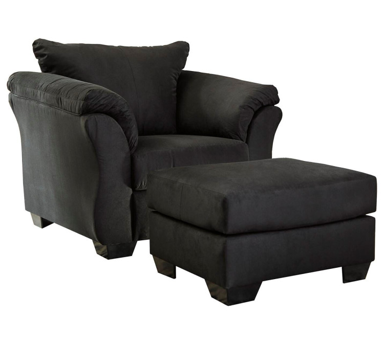 Darcy Chair and Ottoman - Black