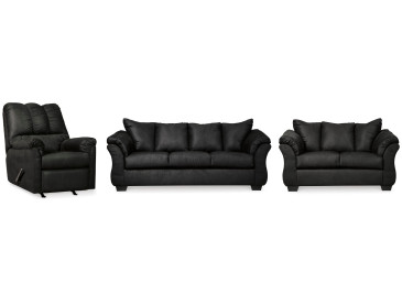 Darcy Sofa, Loveseat and Recliner - Black