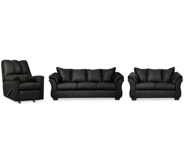 Darcy Sofa, Loveseat and Recliner - Black