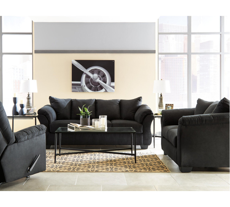 Darcy Sofa, Loveseat and Recliner - Black