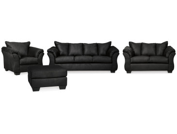Darcy Sofa, Loveseat, Chair and Ottoman - Black