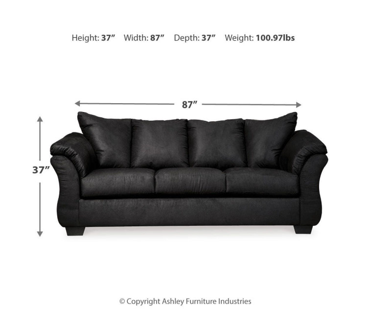 Darcy Sofa, Loveseat, Chair and Ottoman - Black