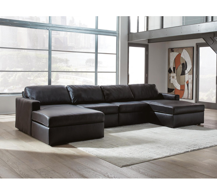 Modmax II 4-Piece Double Chaise Sectional - Black