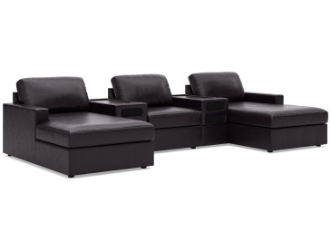 Modmax II 5-Piece Double Chaise Sectional with Audio Consoles - Black