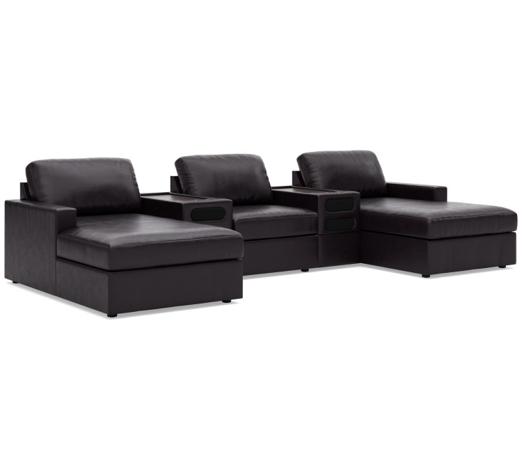 Modmax II 5-Piece Double Chaise Sectional with Audio Consoles - Black