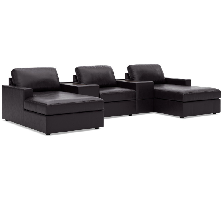 Modmax II 5-Piece Double Chaise Sectional with Storage Consoles - Black