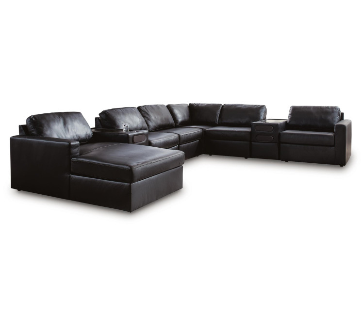 Modmax II 8-Piece Sectional with Chaise and Audio Consoles - Black