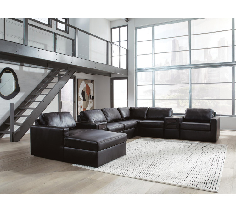 Modmax II 8-Piece Sectional with Chaise and Audio Consoles - Black