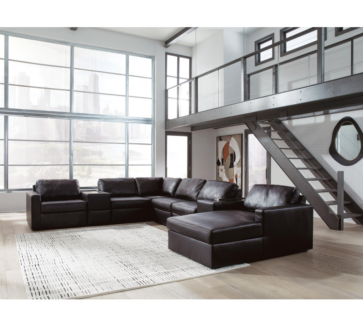 Modmax II 8-Piece Sectional with Chaise and Storage Consoles - Black