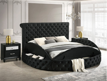 BRIGITTE BED FRAME - QUEEN / Black