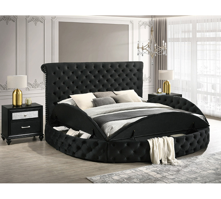 BRIGITTE BED FRAME - QUEEN / Black