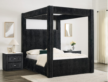 CARLA CANOPY BED - QUEEN / Black