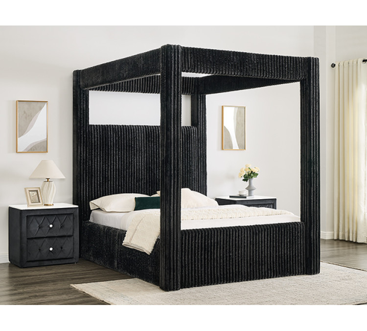 CARLA CANOPY BED - QUEEN / Black