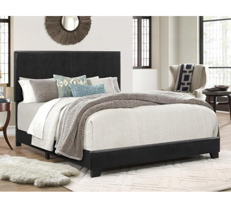 ERIN COMPLETE BED PU - QUEEN / Black