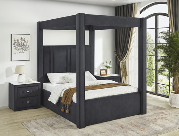 JAYLA CANOPY BED - QUEEN / Black