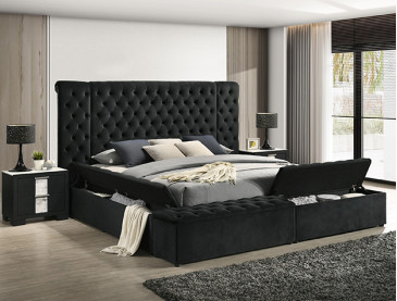 LILIANA BED FRAME - QUEEN / Black